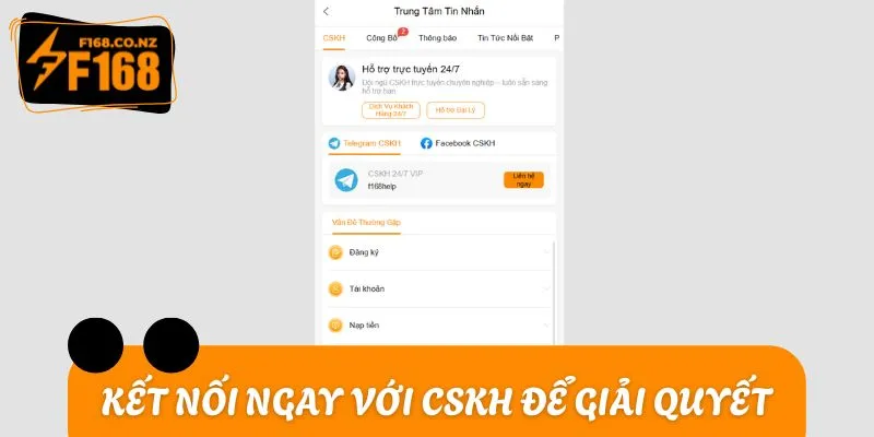 Kết nối ngay với CSKH để giải quyết